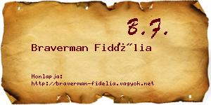 Braverman Fidélia névjegykártya